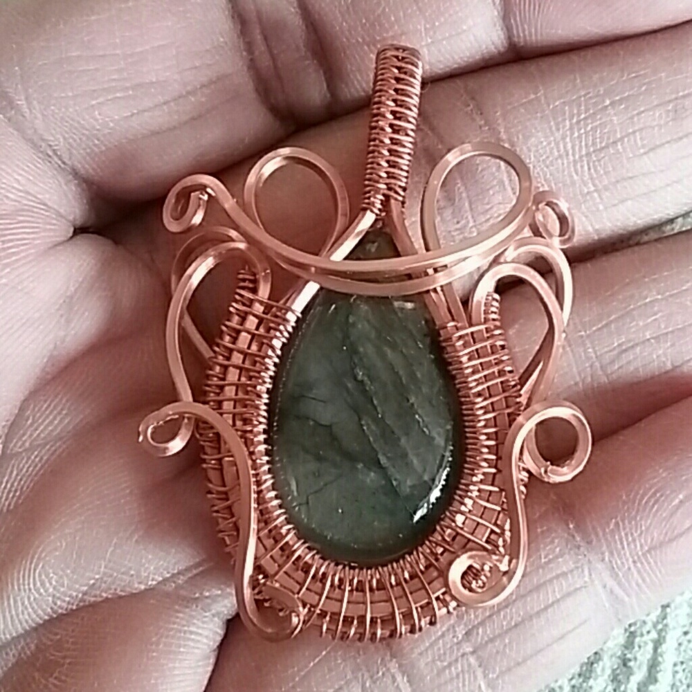 A lovely labradorite pendant hand-wrapped buy me